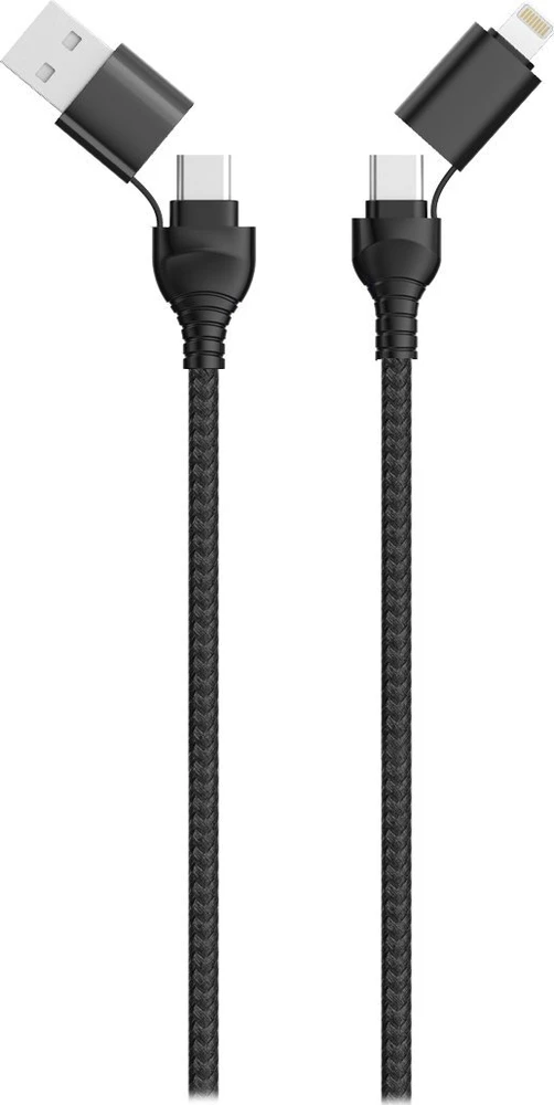 2GO USB / C tipo įkrovimo kabelis, 4 viename, USB A, šviesus, 120 cm ilgio