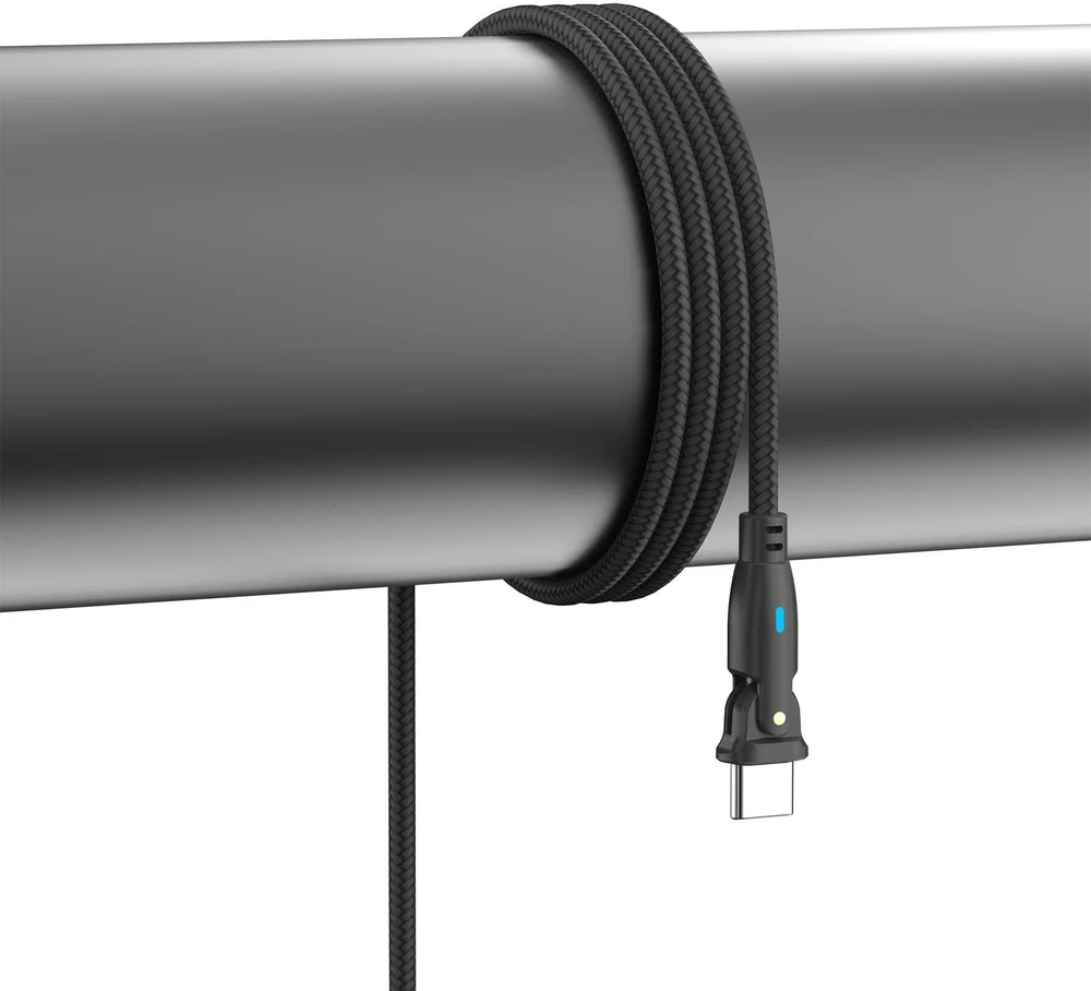 3Mk apsaugos priedai - 3mk Hyper Cable N-SERIES C į C 1m PD 3.0 QC 3.0 20V/5A 100W Juodas - Pasukamas