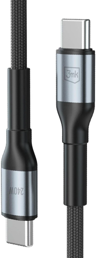 3Mk apsaugos priedai - 3mk Hyper Cable N-SERIES C-C 3m PD 3.0 QC 3.0 48V/5A 240W Juodas