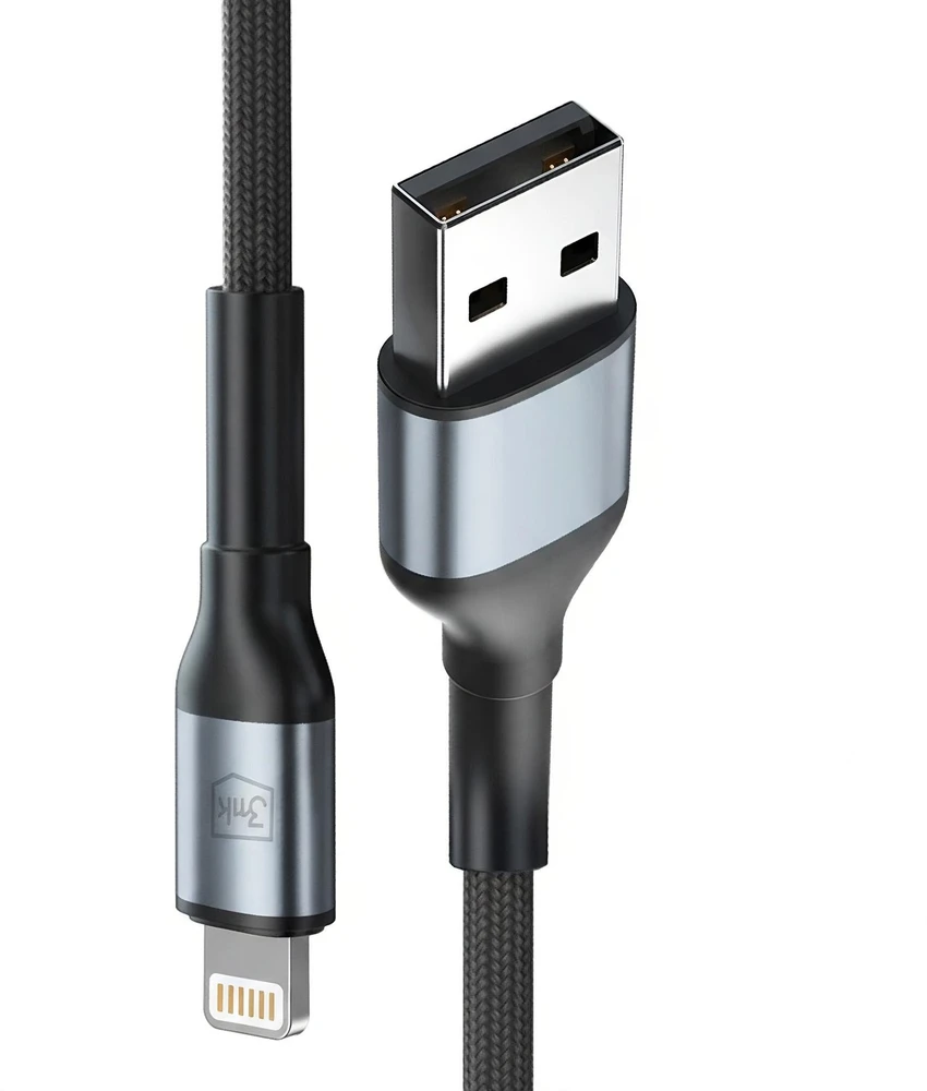 3Mk apsauga 3mk Hyper kabelis 3mk Hyper kabelis N serijos USB-A / Lightning 1m 5V/2.4A 12W / juodas