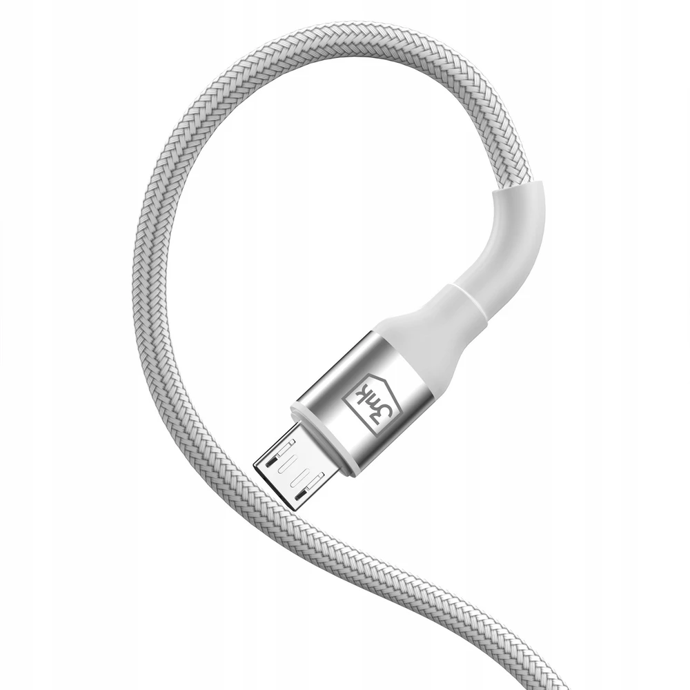 3Mk Protection 3mk Hyper Cable N-SERIES USB-A / MicroUSB 1m 5V/2.4A 12W / baltas
