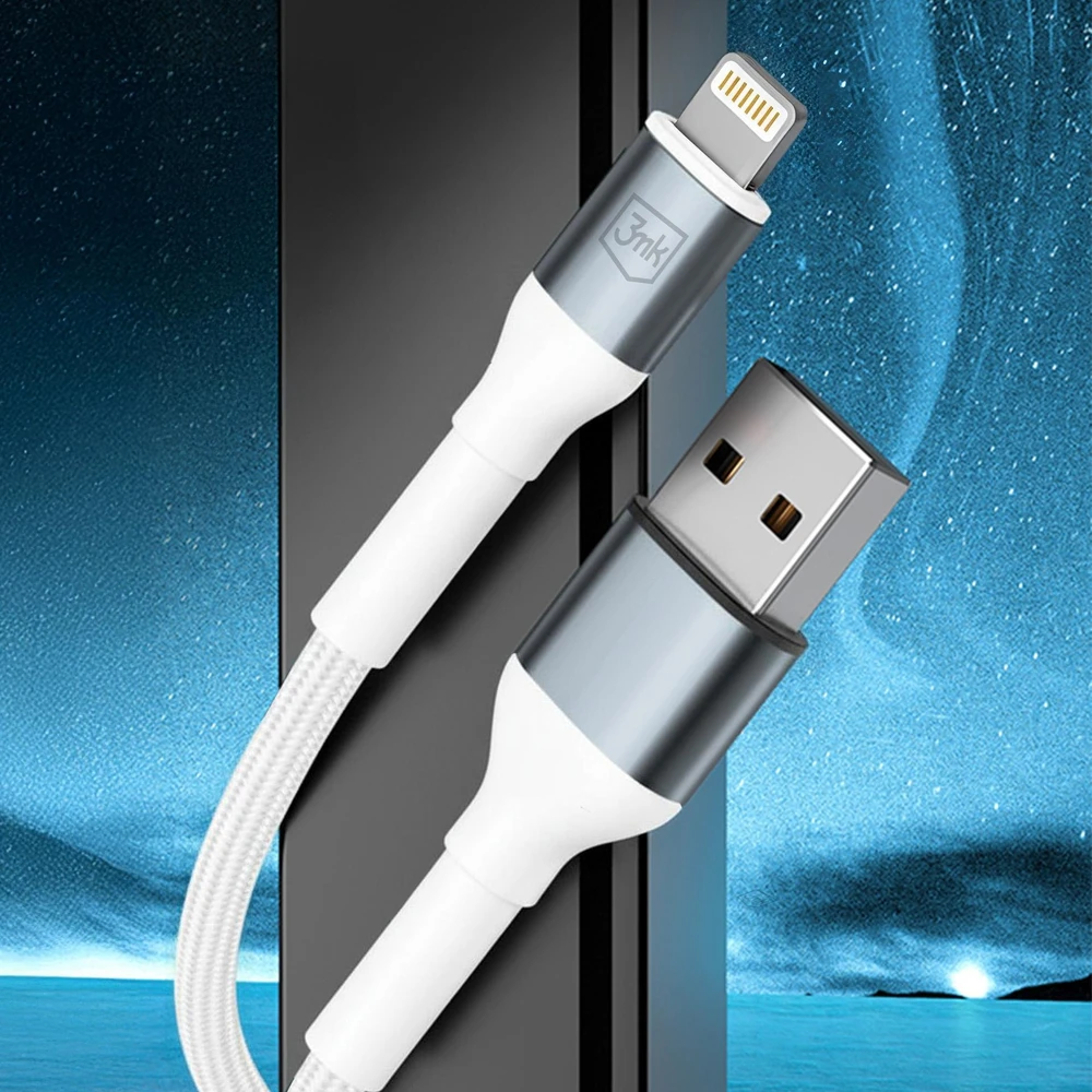 3Mk Protection 3mk Hyper Cable N-SERIES USB-A / Lightning 1m QC 3.0 5V/2.4A 12W - baltas
