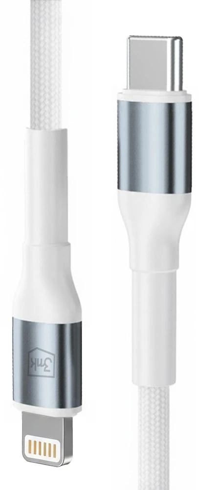 3Mk Protection 3mk Hyper Cable N-SERIES USB-C / Lightning 3m PD 3.0 9V/3A 27W - baltas