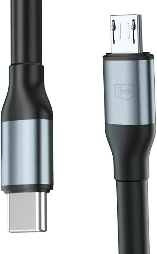 3Mk Protection 3mk Hyper Cable N-SERIES USB-C / MicroUSB 3m QC 3.0 5V/2A 10W - juodas