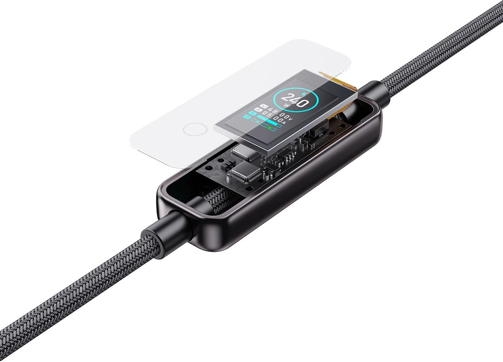 Kabelis 4smarts ScreenCord 240W USB-C/USB-C 1.2 m juodas