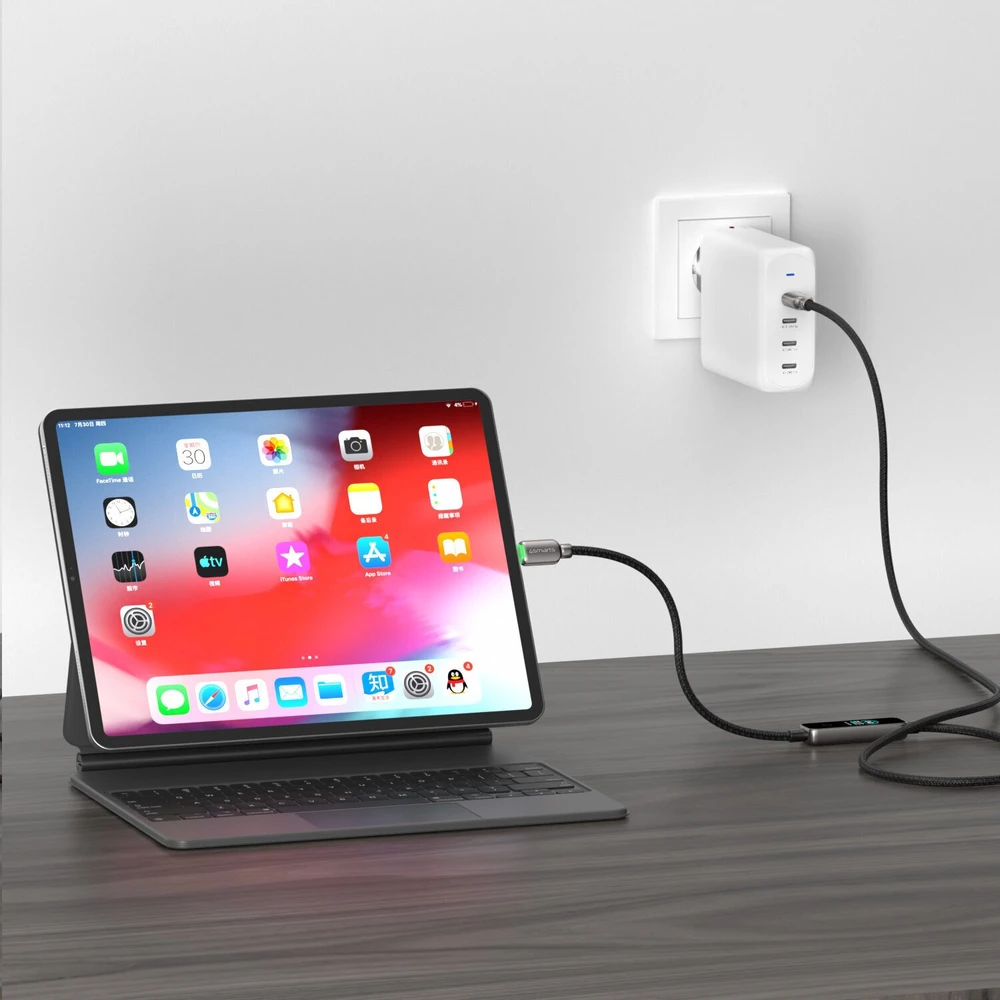 Kabelis 4smarts ScreenCord 240W USB-C/USB-C 1.2 m juodas
