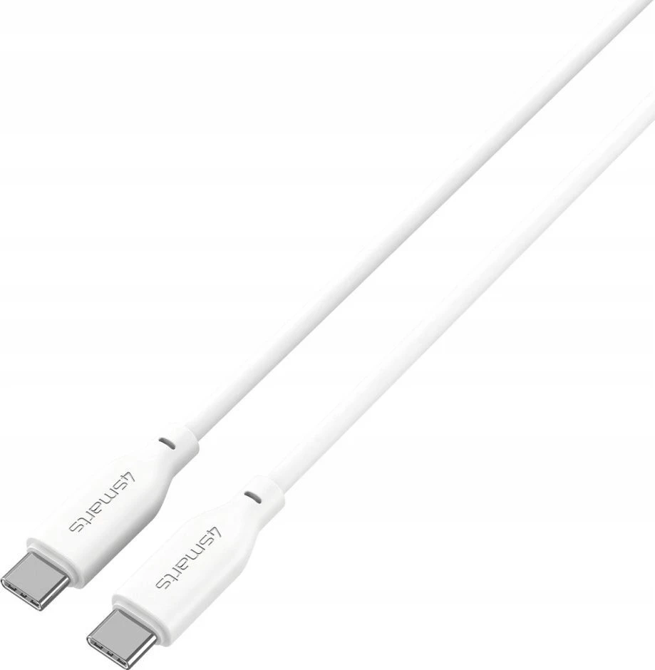 4Smarts USB-C/USB-C silikoninis kabelis High Flex 60W 1,5m., baltas