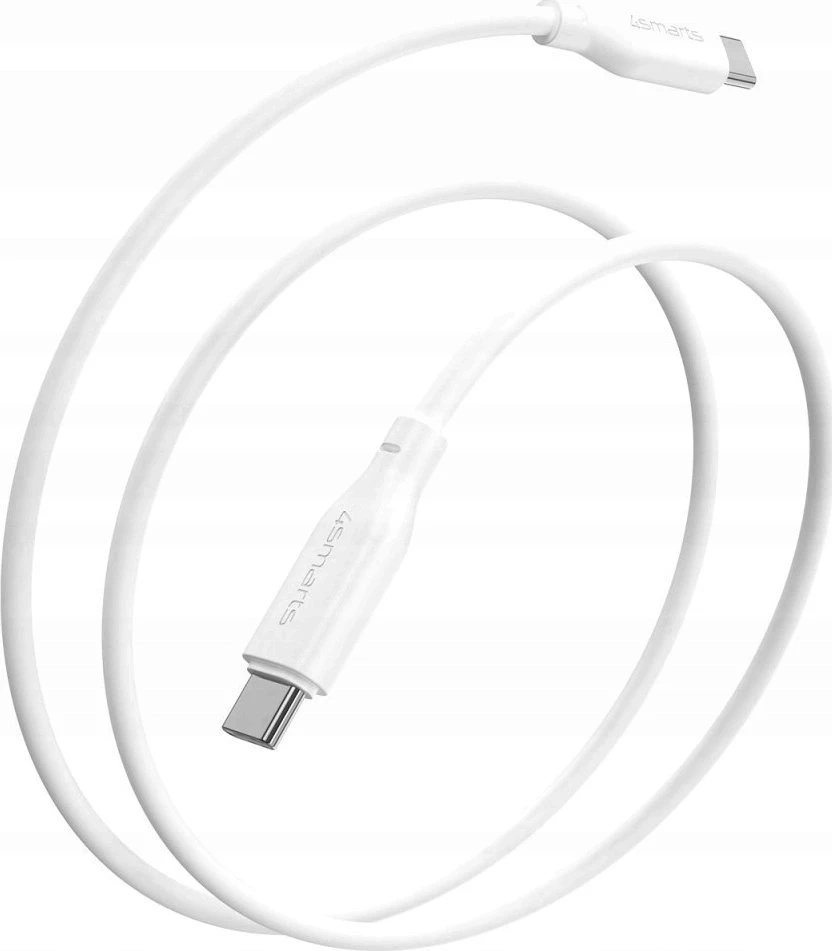 4Smarts USB-C/USB-C silikoninis kabelis High Flex 60W 1,5m., baltas
