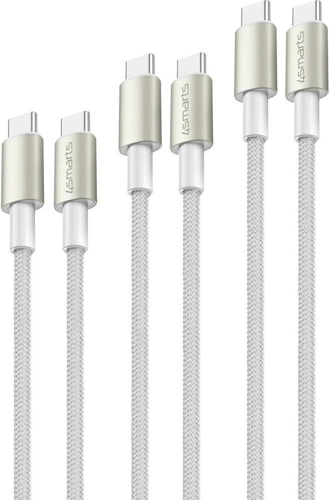 Kabelis USB 4smarts USB-C - USB-C 3 m Baltas (540656)