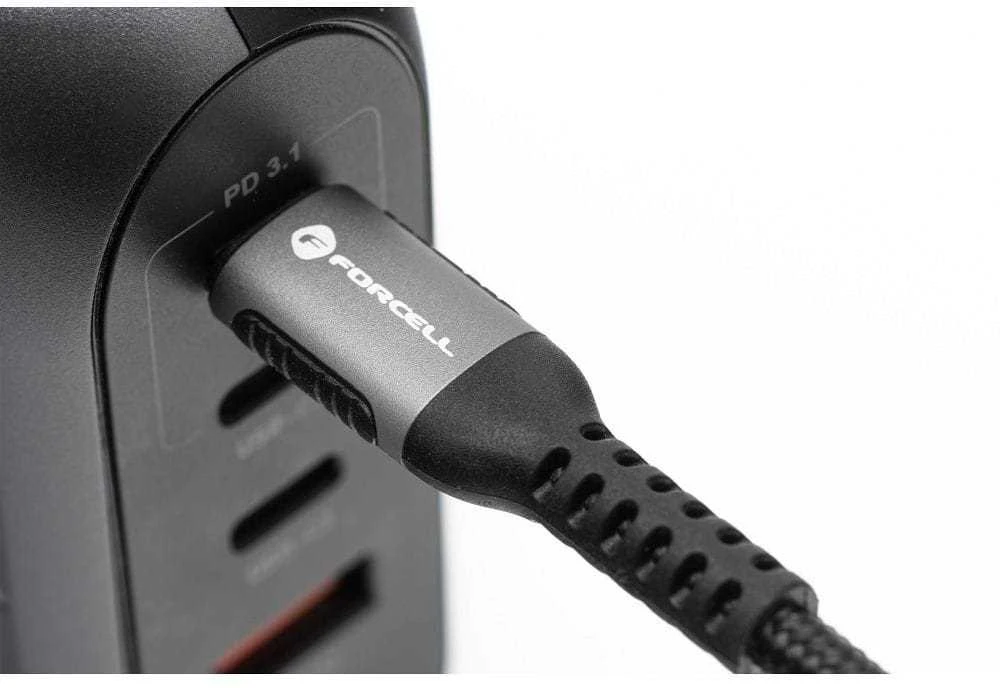 USB A tipo laidas su „Lightning“ jungtimi Forcell F-Energy 2,4A 12W Cafule 0,25 m, C257, juodas