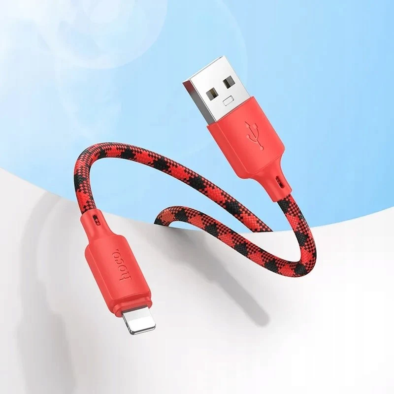 Laidas USB A - Lightning Hoco 2,4A 1 m X116 gradientinis raudonas