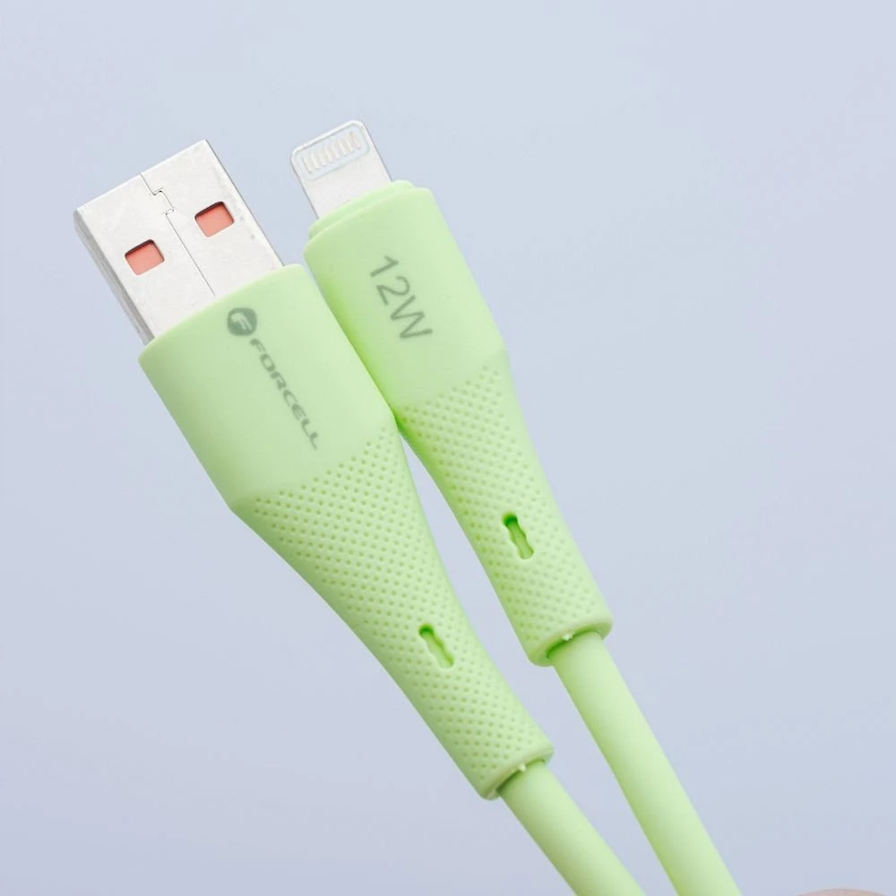 USB A į Micro USB laidas Forcell F-Energy QC3.0 2,4A 18W silikoninis 1 m C341 žalias