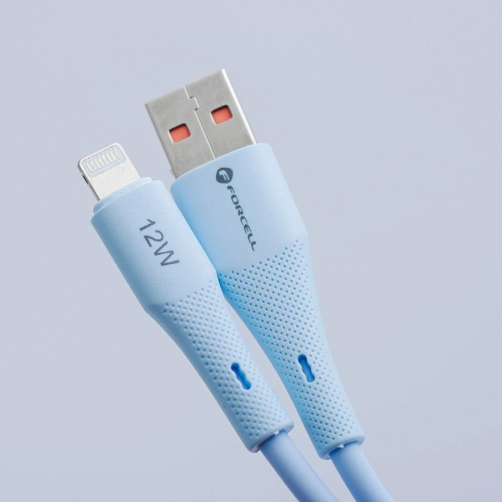 USB A į Micro USB laidas Forcell F-Energy QC3.0 2,4A 18W silikoninis 1 m C341 mėlynas