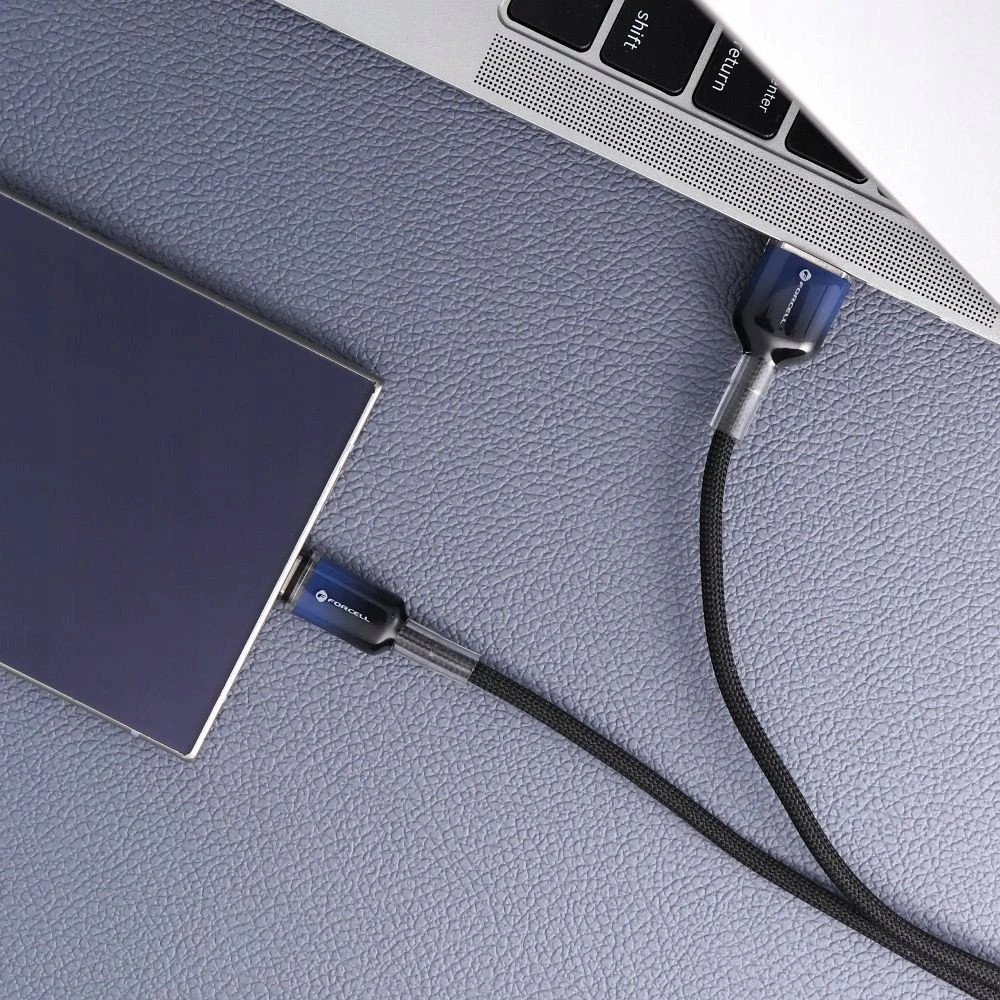 USB A į Micro USB laidas Forcell F-Energy QC3.0 2,4A 18W gradientas 1 m C351 juodas
