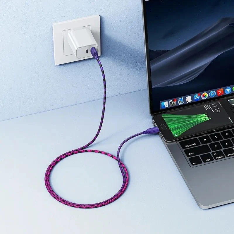 USB A į Micro USB kabelis Hoco 2,4A 1 m X116 gradientinis violetinis