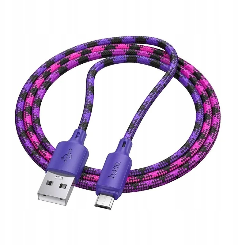 USB A į Micro USB kabelis Hoco 2,4A 1 m X116 gradientinis violetinis