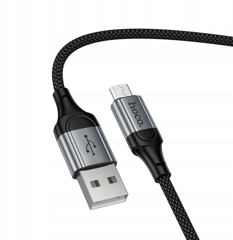 Cable USB A to Micro USB Hoco 2,4A 1,5 m X121 juodas