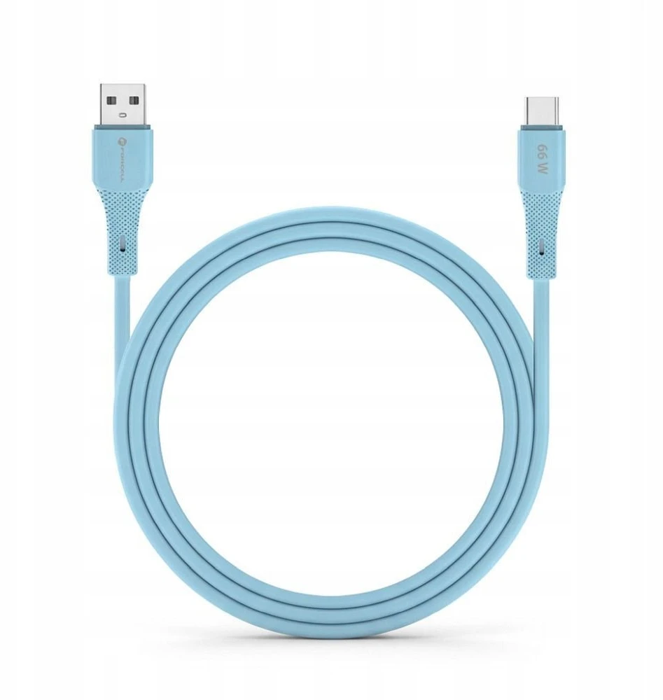 USB A į USB C laidas Forcell F-Energy QC4.0 3A 66W silikoninis 1 m C342 mėlynas