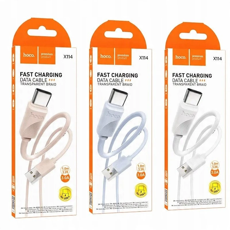 HOCO kabelis USB A į Lightning 2,4 A X114 1 m baltas
