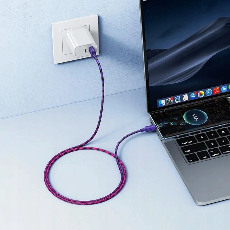 USB A į USB C laidas Hoco 3A 1 m X116 gradientinis violetinis