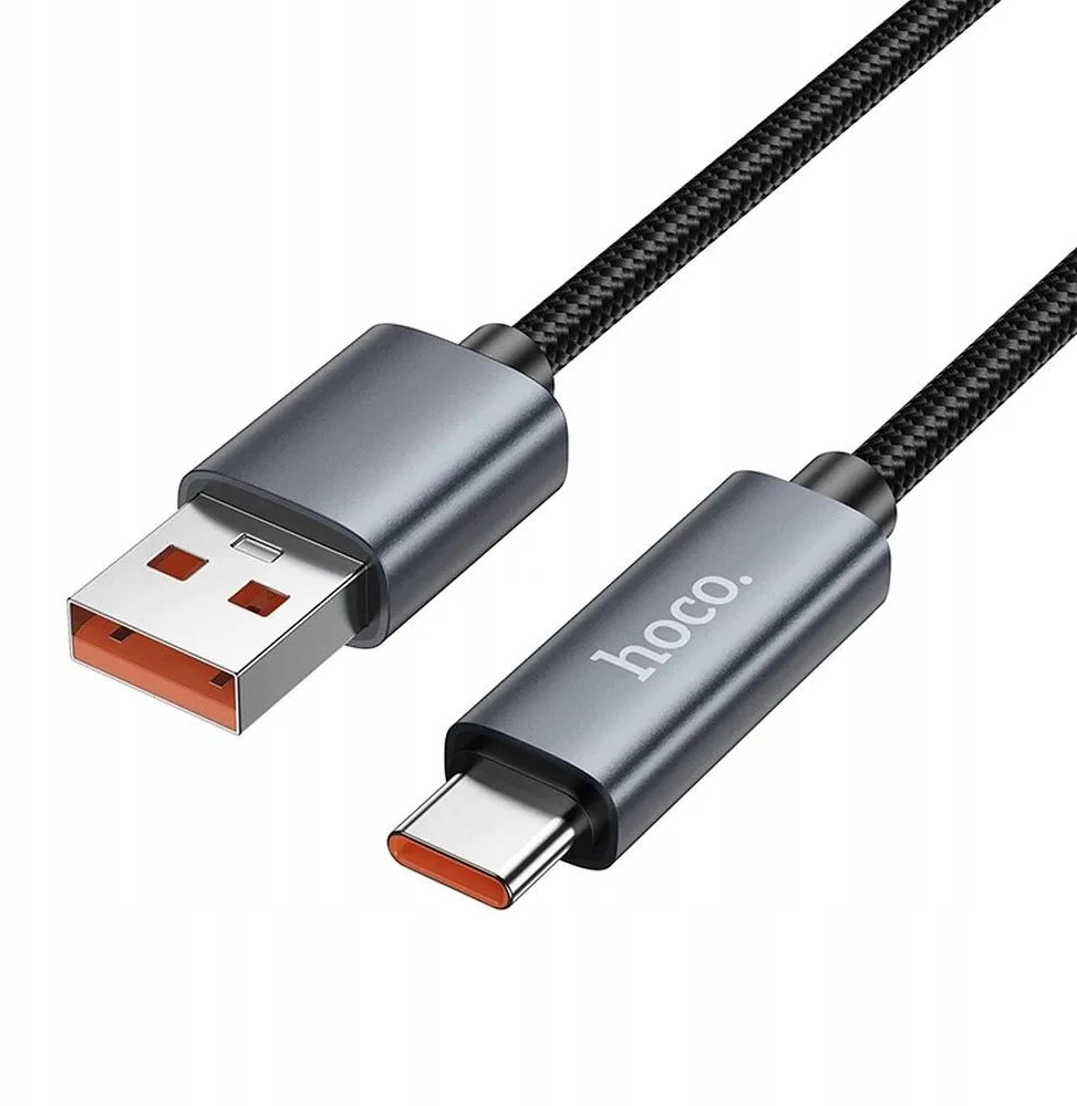 Laidas USB A į USB C Hoco 5A su ekranu 1 m X112 juodas