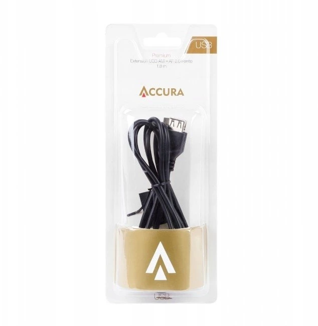 Accura USB-A - USB-A 3.0m M/F juoda