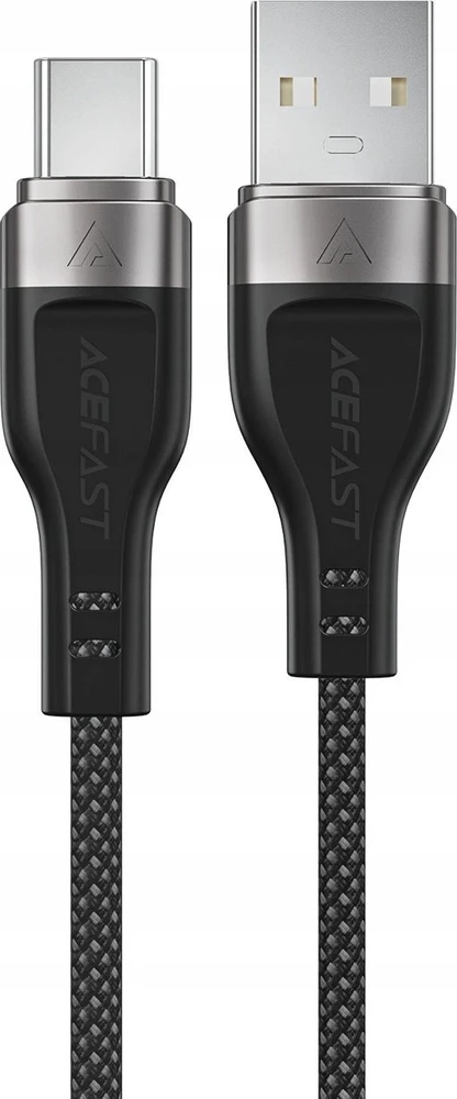 Acefast C11-04 USB-A – USB-C 3A kabelis 1.2m Magnetic Braid – juodos spalvos