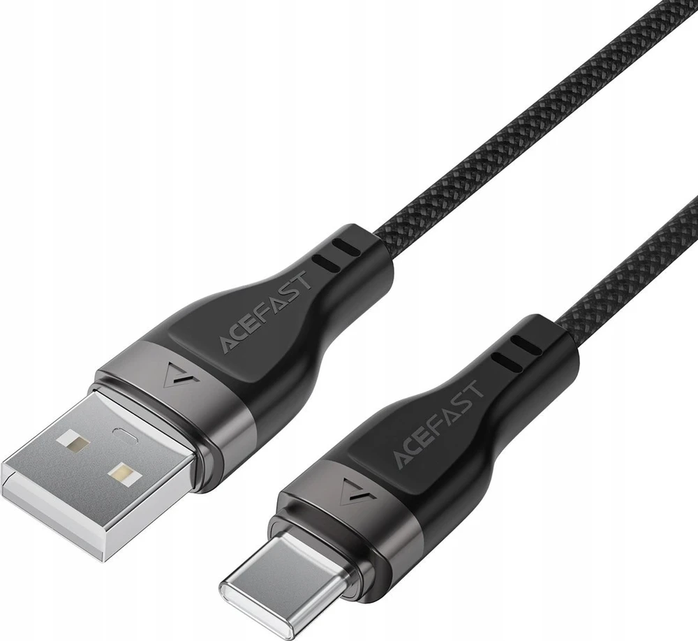 Acefast C11-04 USB-A – USB-C 3A kabelis 1.2m Magnetic Braid – juodos spalvos