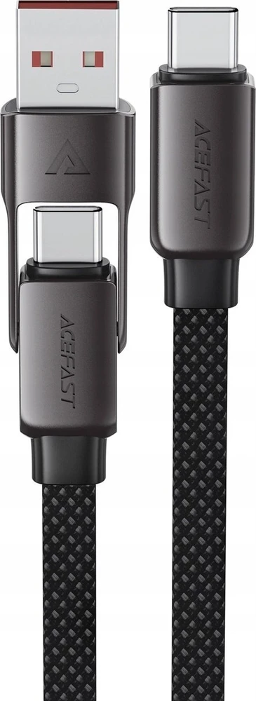 Acefast C13-05 USB-C – USB-A / USB-C kabelis 480Mb/s 3A 0.2m – Juodos spalvos