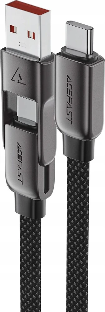 Acefast C13-05 USB-C – USB-A / USB-C kabelis 480Mb/s 3A 0.2m – Juodos spalvos