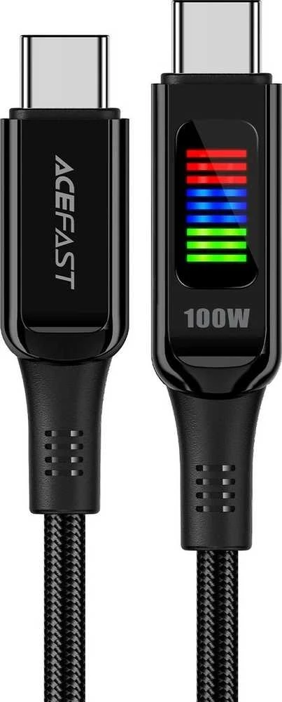USB-C į USB-C laidas Acefast C7-03 1.2 m, su ekranu (juodas)