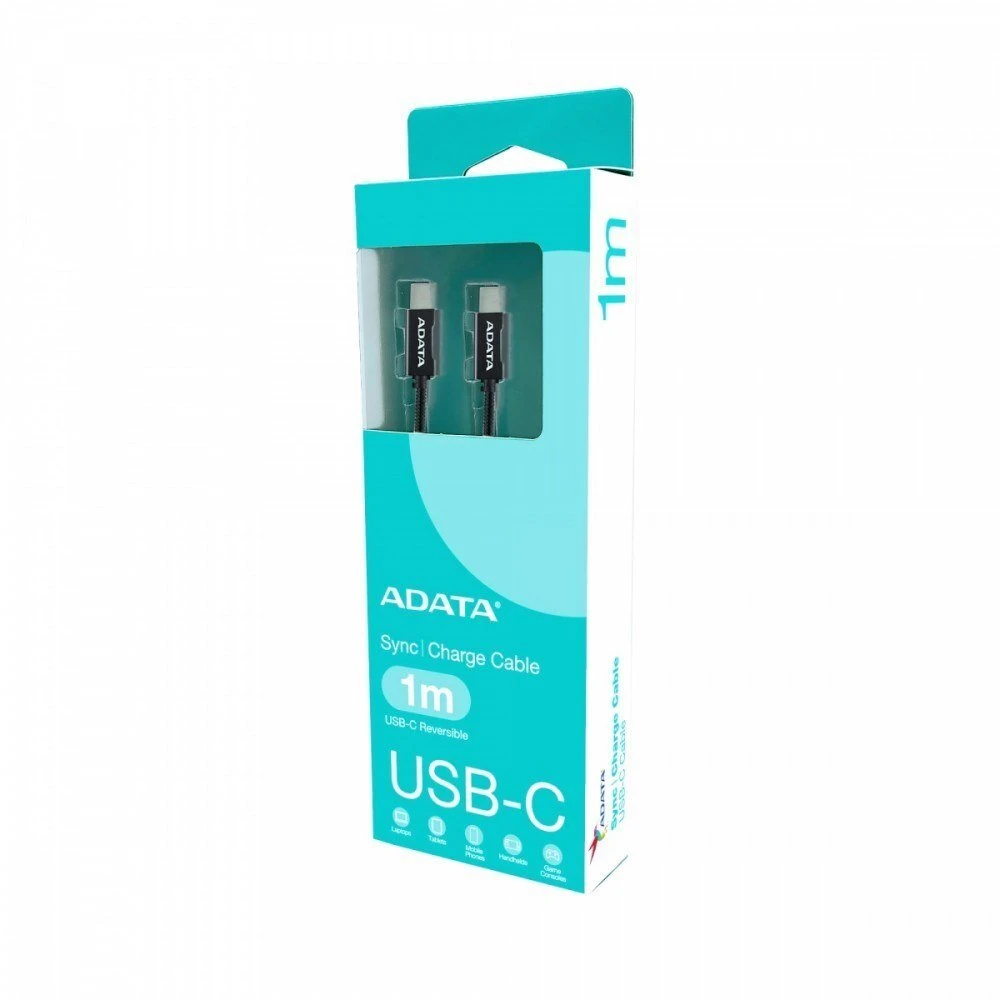 Kabelis USB ADATA CACC-100PN-BK kabelis USB USB 2.0 1 m USB C Juodas