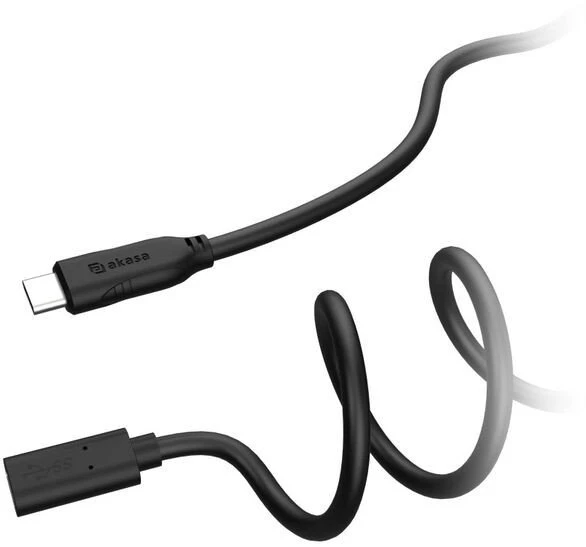 Akasa Type-C Extension Cable C(M) to C(F), 1.2 m – juodas