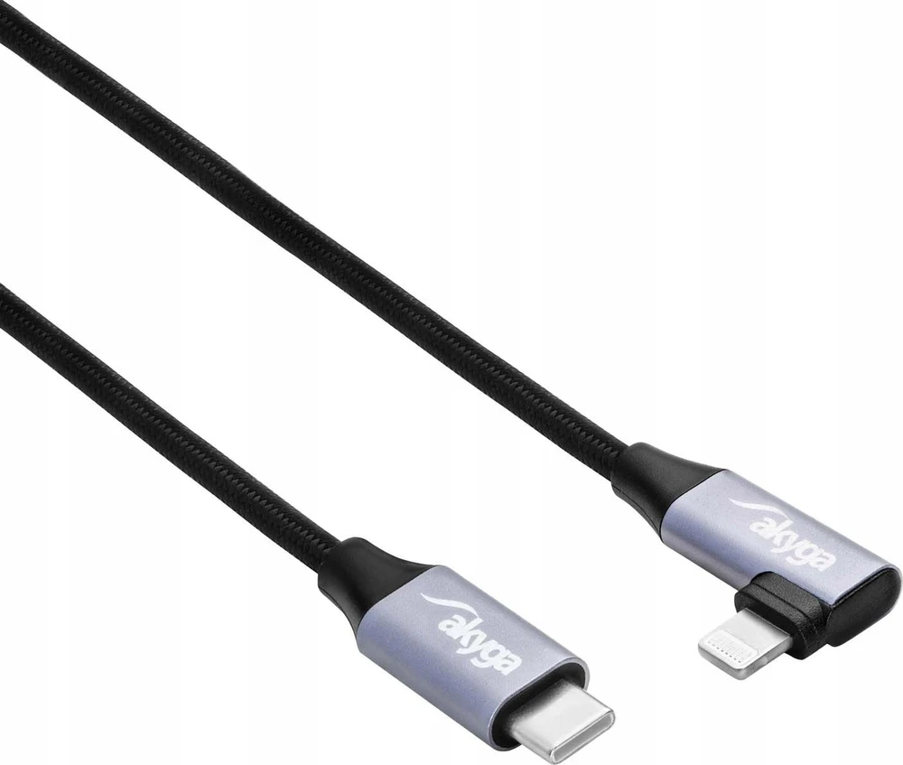 Kabelis USB Akyga USB-C - Lightning 0.3 m Juodas (AK-USB-55)