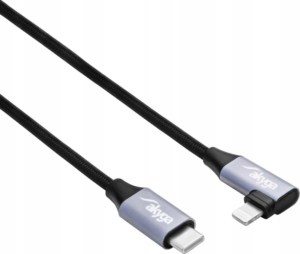 AKYGA Cable USB AK-USB-56 USB type C m / Lightning m Angle ver. 2.0 30W 1m