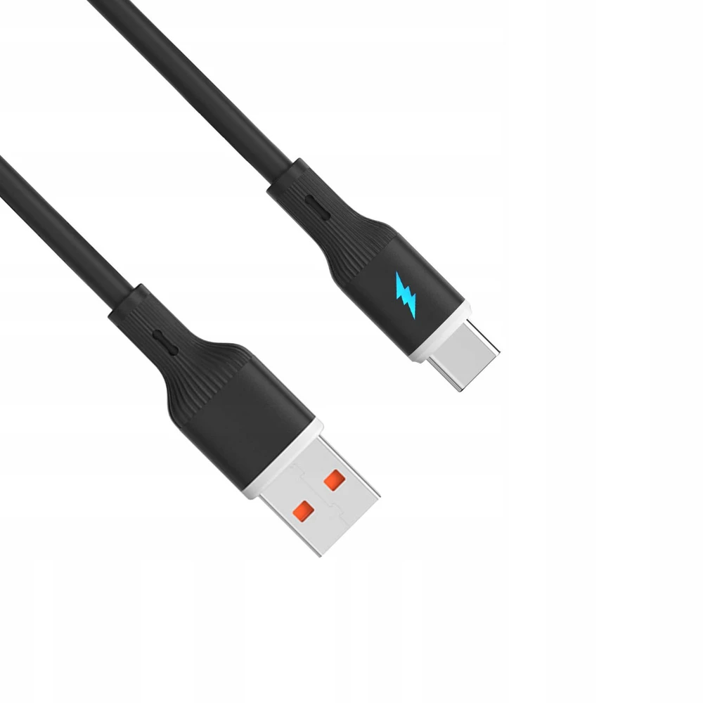 USB A į USB C 2.0 laidas su foniniu apšvietimu - silikoninis - 1 m - Akyga AK-USB-62