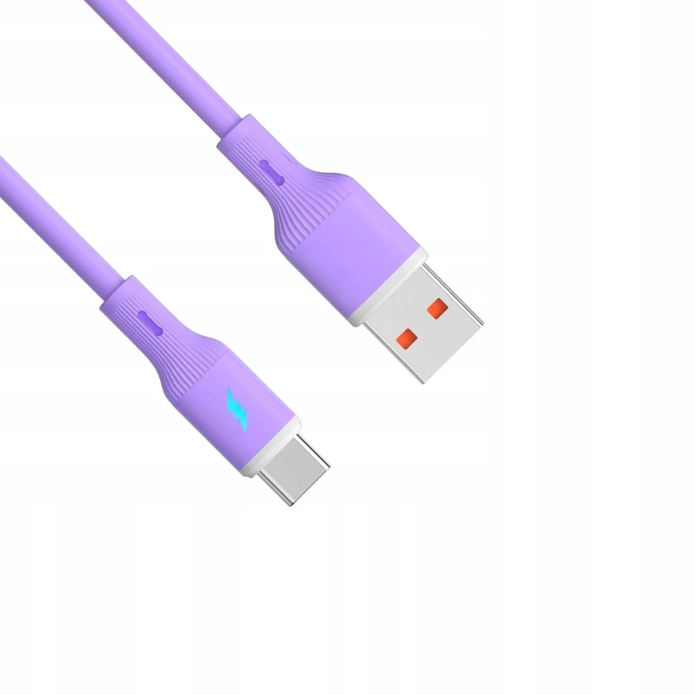 USB laidas Akyga USB-C - USB-A 1 m Violetinis (AK-USB-65)