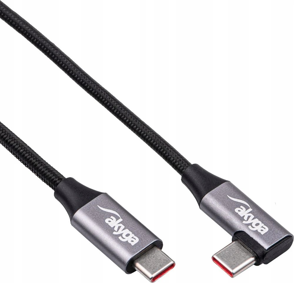 AKYGA Cable USB AK-USB-53 USB type C m / USB type C m Angle ver. 2.0 60W 0.3m