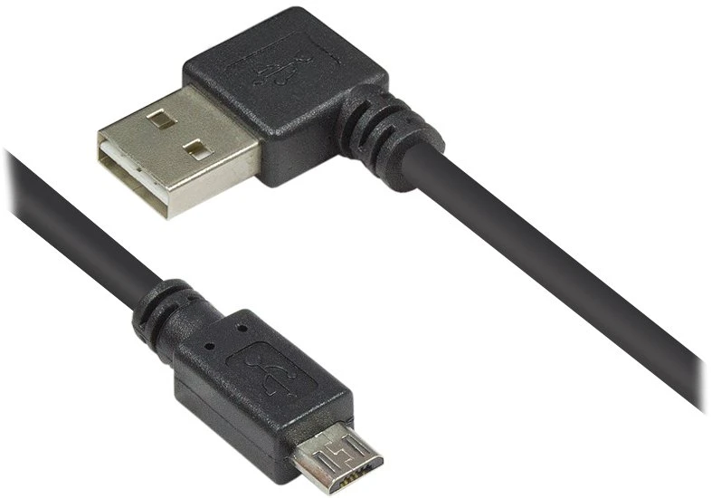 Kabelis USB Alcasa Good Connections EASY A kątowy - Micro B USB2.0 0,5 m (2510-EUM005W)