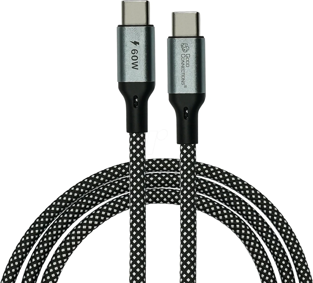 Kabelis USB Alcasa kabelis USB USB 2.0 USB C Juodas, Baltas (2060-MT010SW)