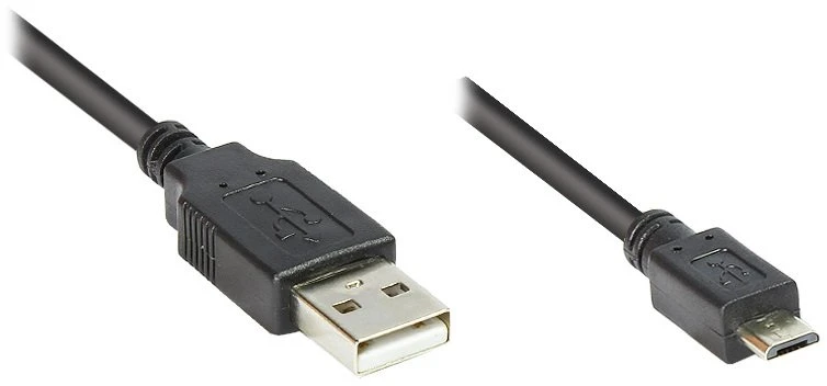 Kabelis USB Alcasa USB-A - microUSB 0.3 m Juodas (2510-MB003)