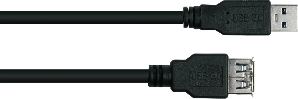 Kabelis USB Alcasa USB-A - USB-A 5 m Juodas (UK30P-ASA-050S)