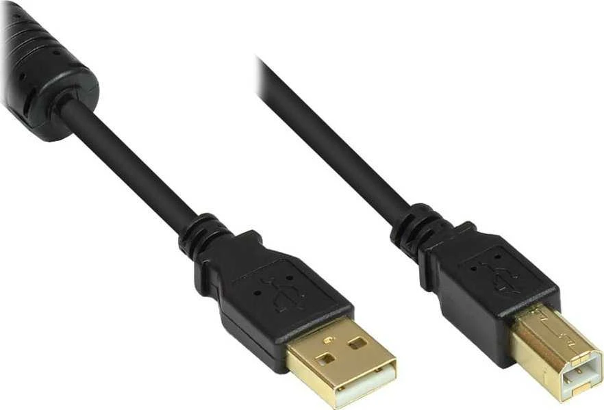 Kabelis USB Alcasa USB-A - USB-B 3 m Juodas (GC-M0082)