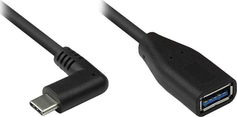 GoodConnections Kabelis USB Alcasa USB-C - USB-A 0.1 m Juodas (2811-OTGW)