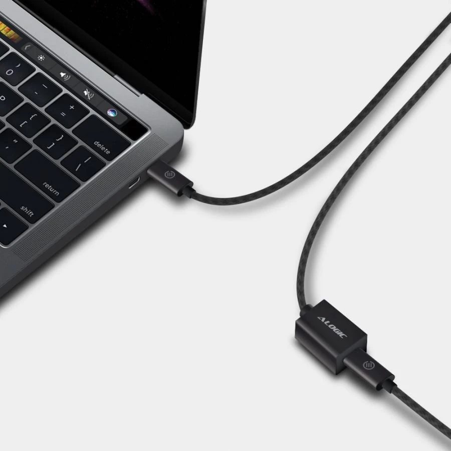 Kabelis USB Alogic USB 3.2 Przedłużający Typ C -C M/F 0,5 m Juodas (MU31CC-EXT-050BLK)