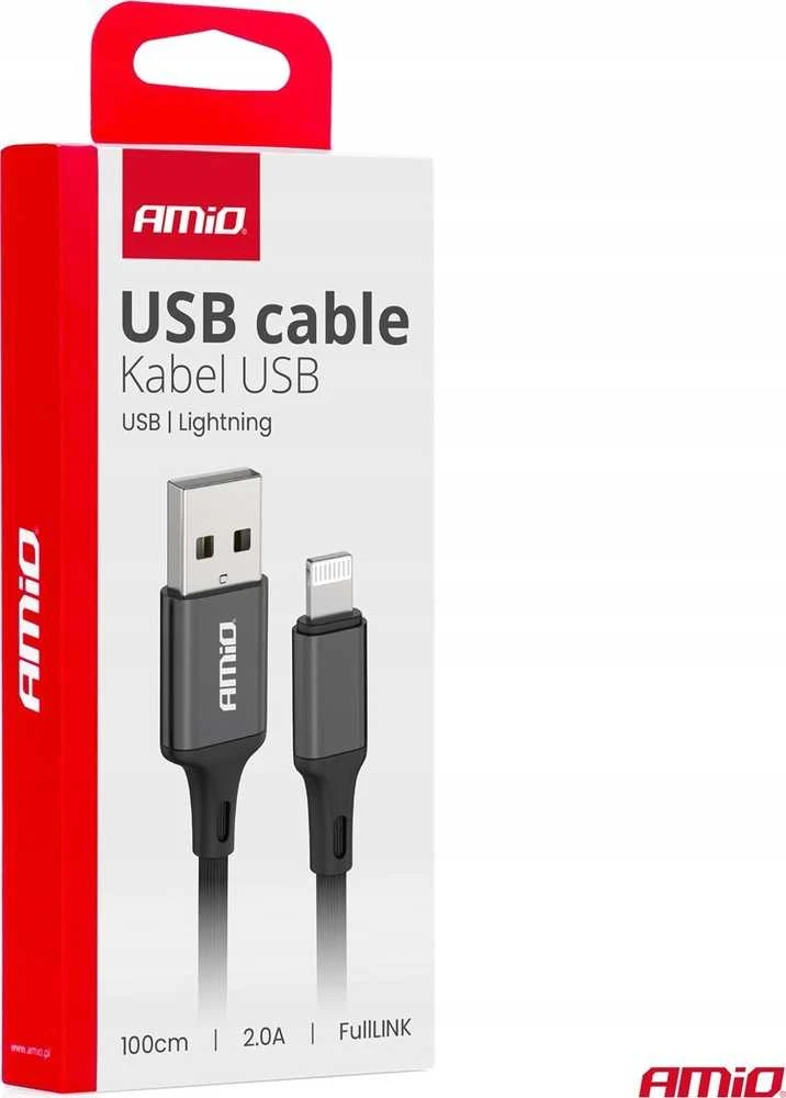 USB – „Lightning“ laidas 2A 100cm „FullLINK AMIO-03901“