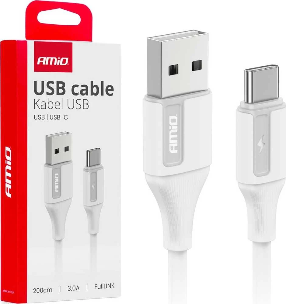 USB-A į USB-C kabelis 3A 200 cm FullLINK AMIO-03918