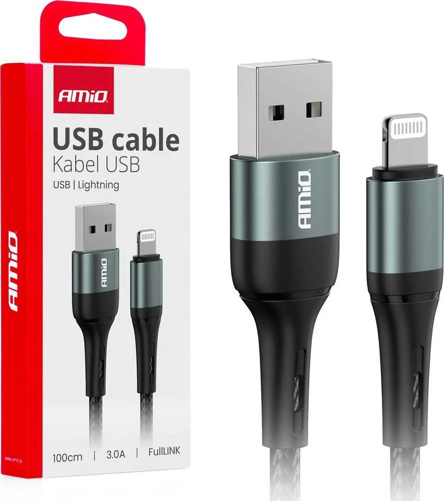 USB-A į „Lightning“ iPhone kabelis 3A 100 cm FullLINK AMIO-03913