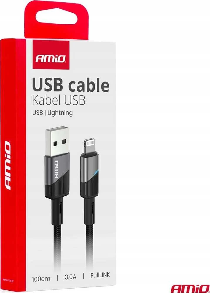 USB į Lightning kabelis 3A 100 cm FullLINK AMIO-03925