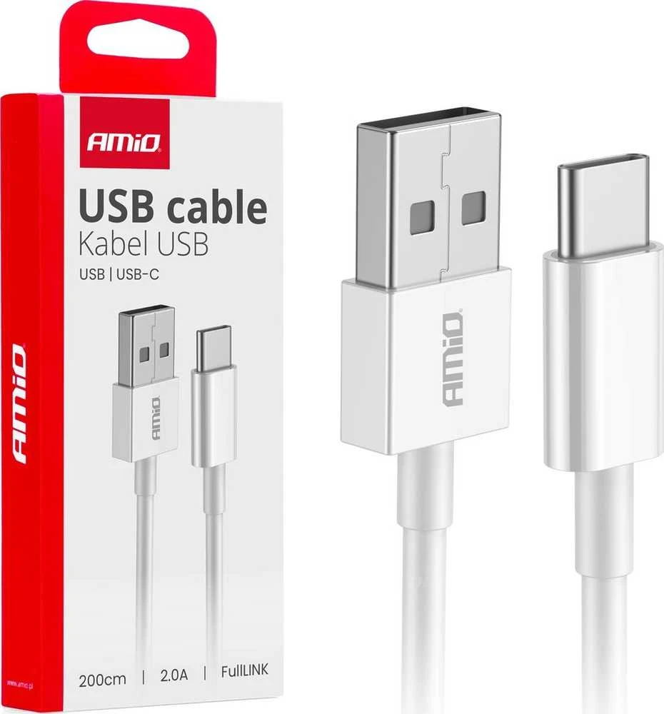 USB – USB-C kabelis 2A 200 cm FullLINK AMIO-03894